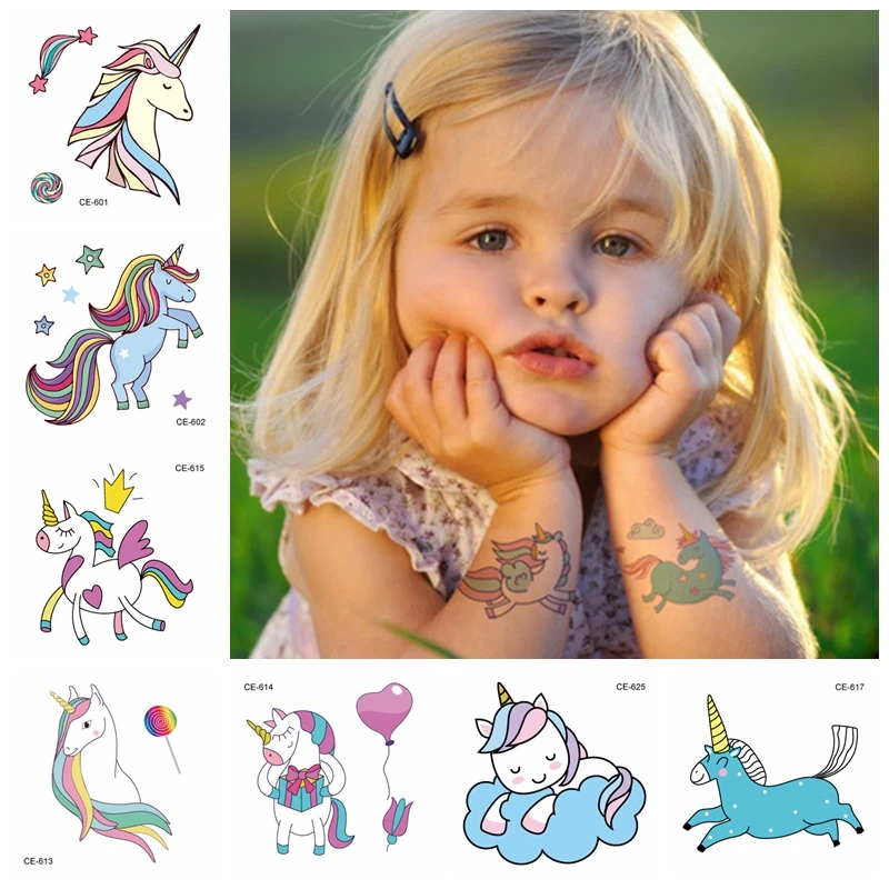

25pcs Tattoo Sticker unicorn sticker 6*6cm by shower favors personalized gift kids party favors party favors for kids birthday