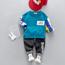 Комплекты одежды для маленьких мальчиков, комплекты повседневной осенней одежды в полоску для малышей, футболка+ штаны, комплекты одежды