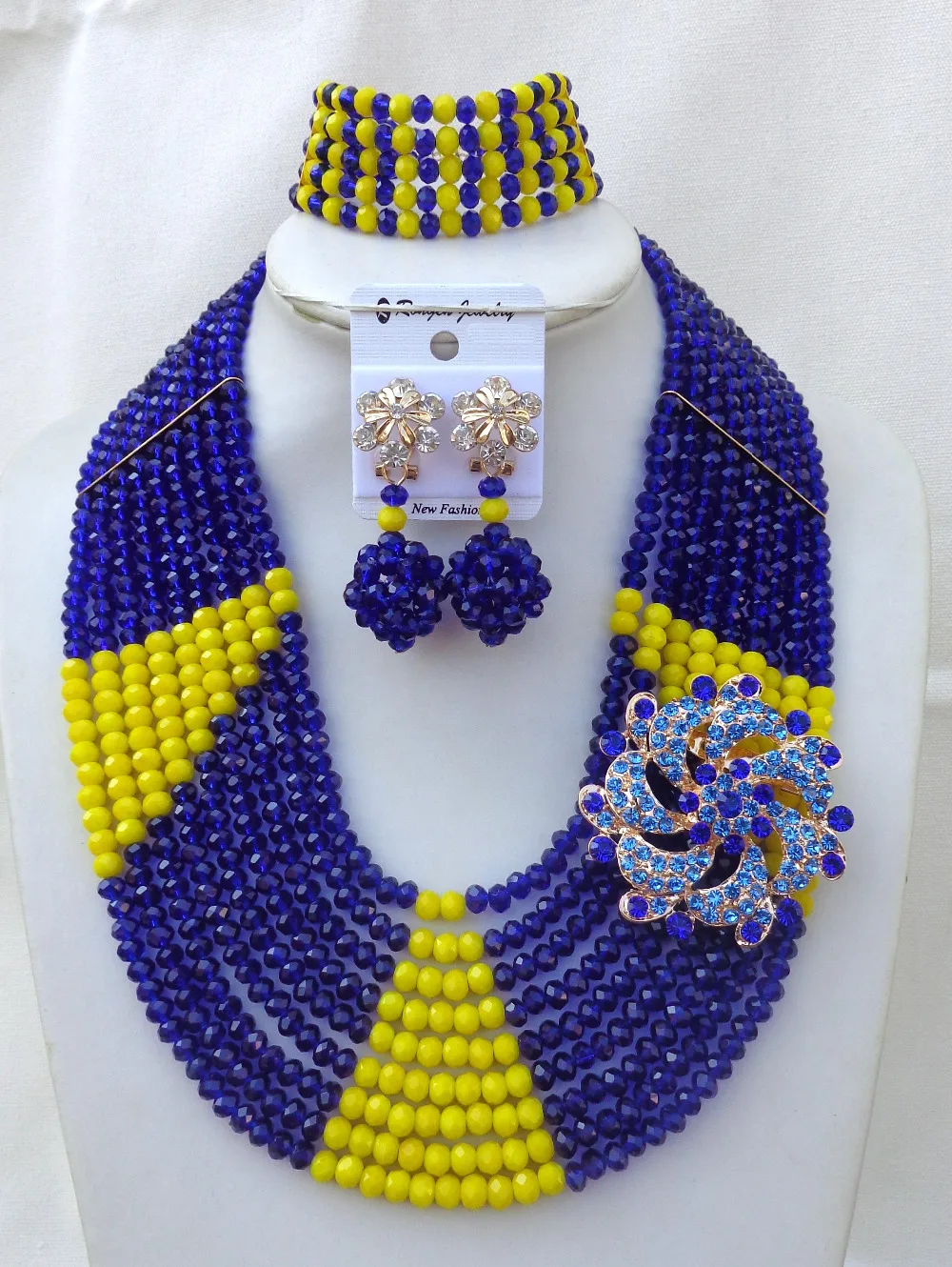 New!Fashion Nigeria wedding African jewelry sets gold plated crystal