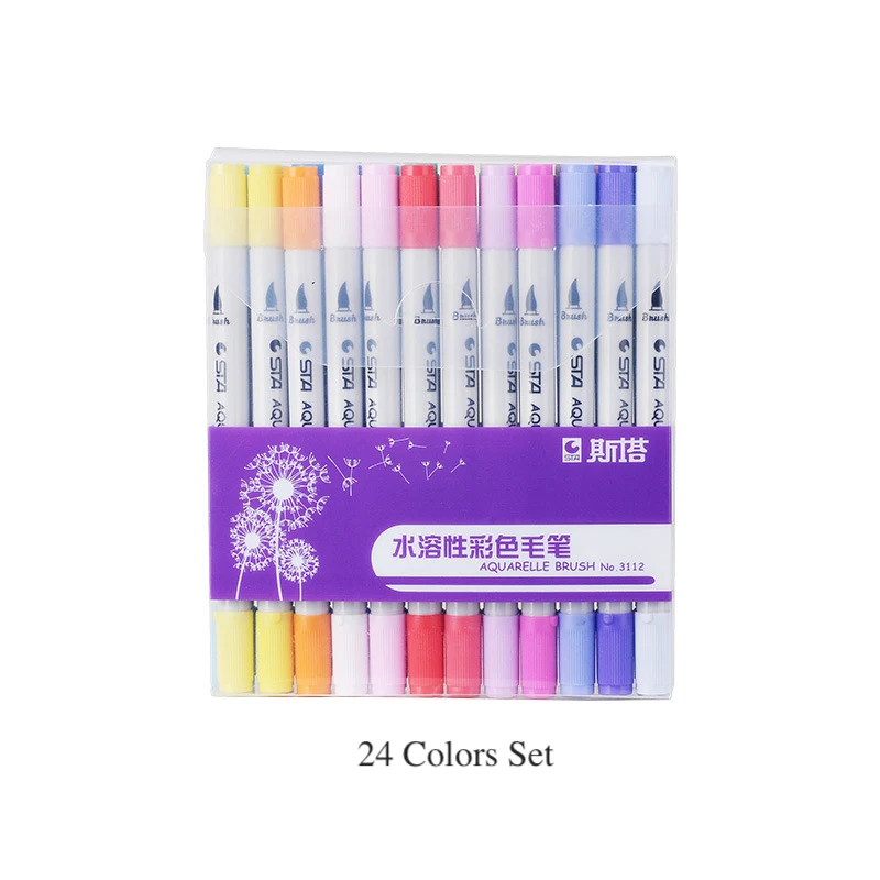 STA3112 80 цветов художественный маркер набор кистей двуглавый анимация манга жидкость для зарисовок-чернил фломастеры кисти художественные принадлежности - Цвет: 24