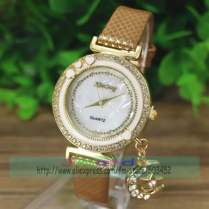 100 шт/лот kimseng-10354 уникальный кристалл часы Роскошные луна кулон наручные часы леди платье часы женские кварцевые часы Relogio
