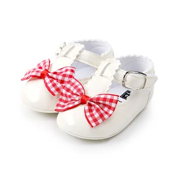 

2020 New Toddler Infant Newborn Baby Girls Christening Baptism Wedding Party Shoes Kids First Walker Bow PU Shoes 0-18M
