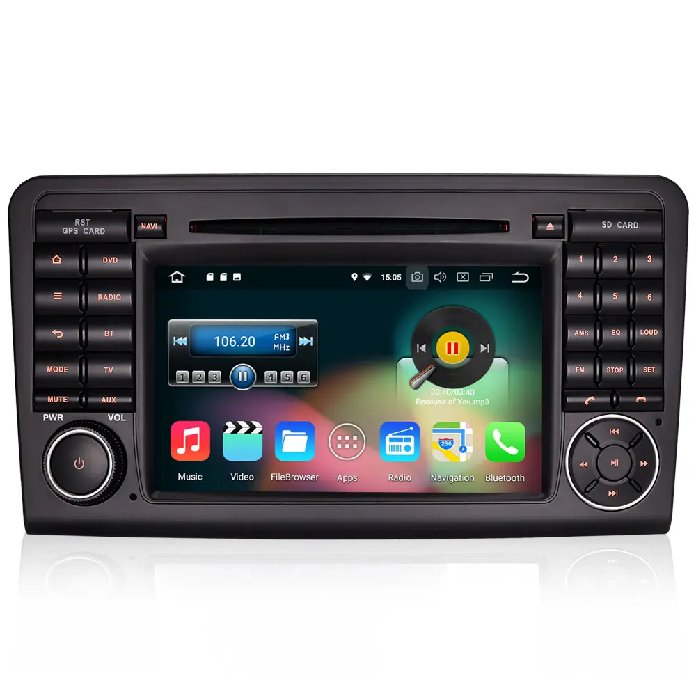 Clearance 7" Android 8.0 OS Car DVD Multimedia Navigation GPS Radio for Mercedes-Benz ML-Class W164 2005-2012 & GL-Class X164 2005-2012 4