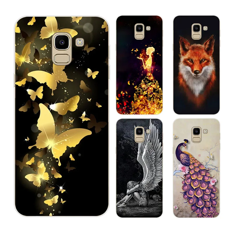 

For Phone Case Samsung Galaxy J6 2018 cute case Animal colorful cute printing Back cover For Samsung J6 2018 soft silicon phone