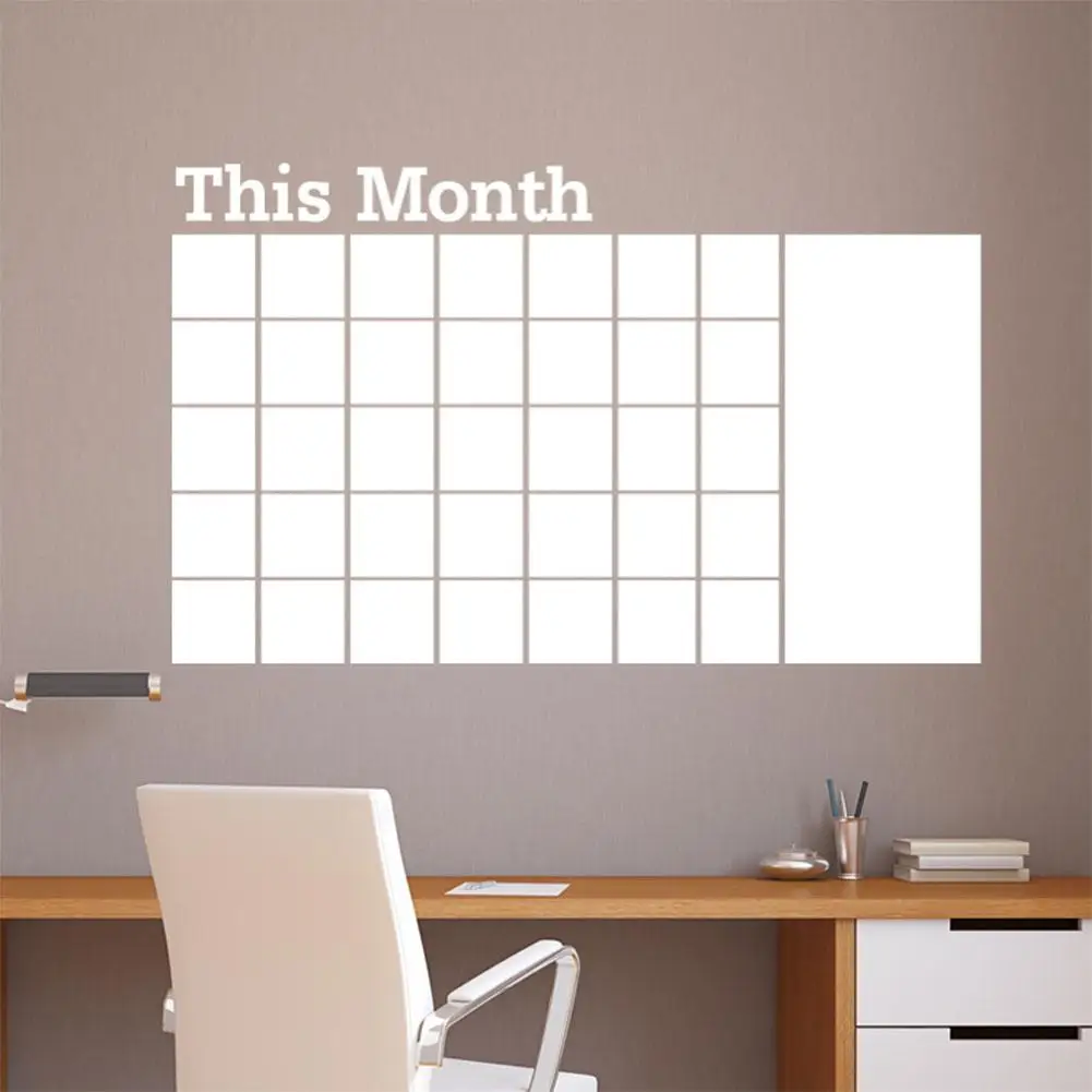 Текст "этот месяц" белая доска наклейка календарь Классная доска календарь Наклейка на стену