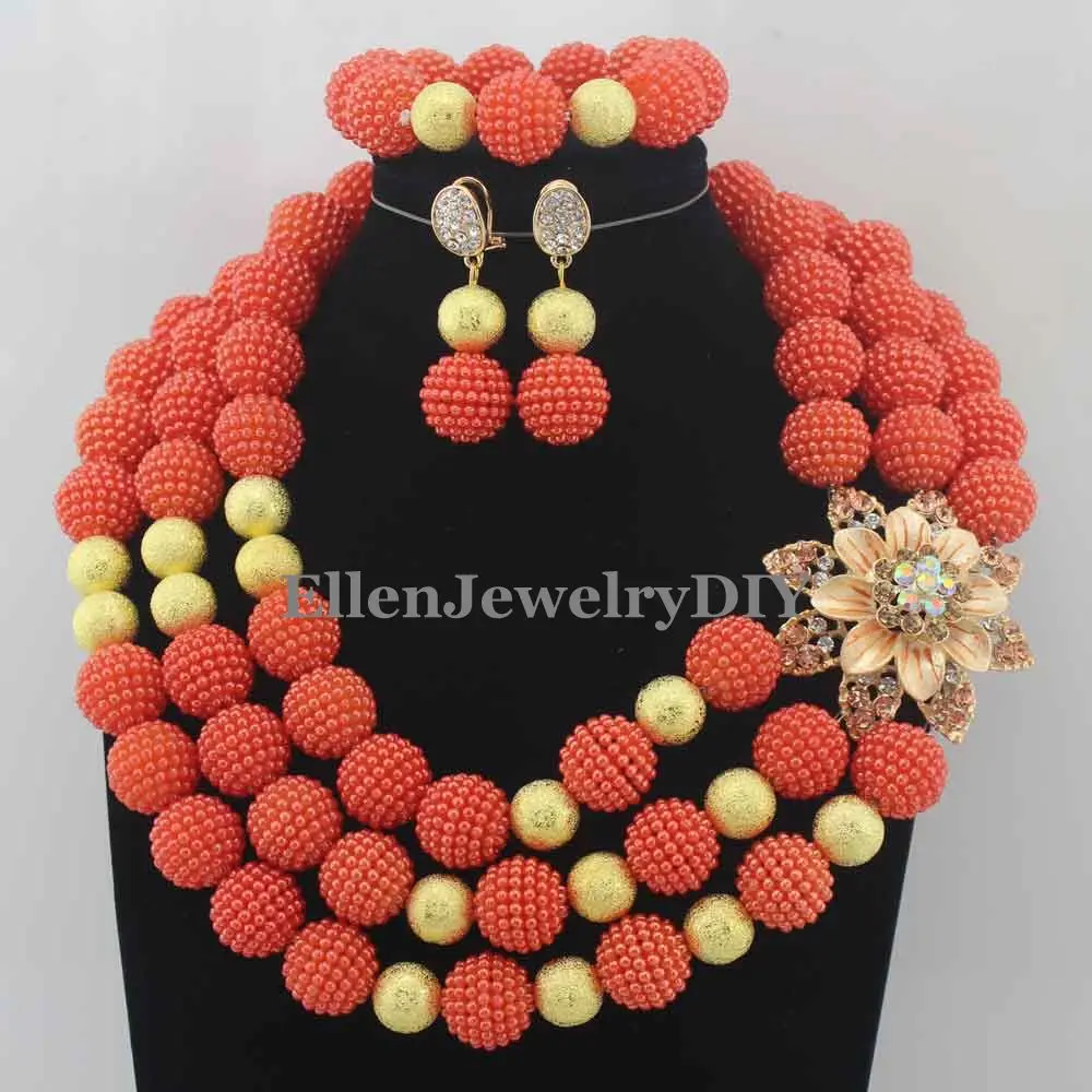 

Splendid Statement Necklace African Beads Jewelry Sets Nigerian Wedding Crystal Jewelry Set Womens Jewellery Set W12492