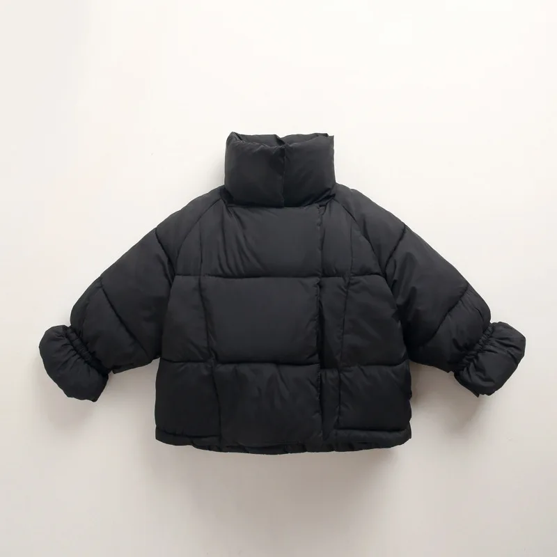 

2019 Autumn Winter Children Down Coats Boys Girls Zipper Solid Cotton Parkas A Kids Mandarin Collar Outerwear Coat