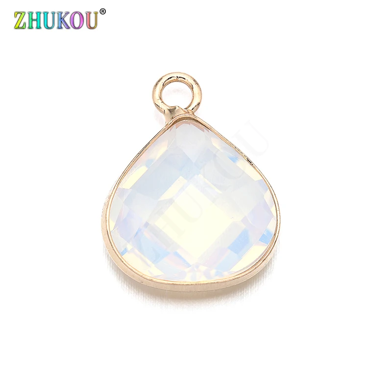 

13*16mm Brass Cubic Zirconia Rose Gold Charms Pendants Diy Jewelry Findings, Mixed Color, Hole: 2.5mm, Model: VD368A