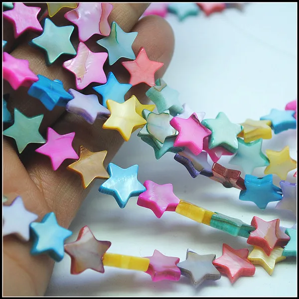 

New shell beads loose shell beads strings five star shape mother of pearl beads top fashion diy beads accessories mulit colors