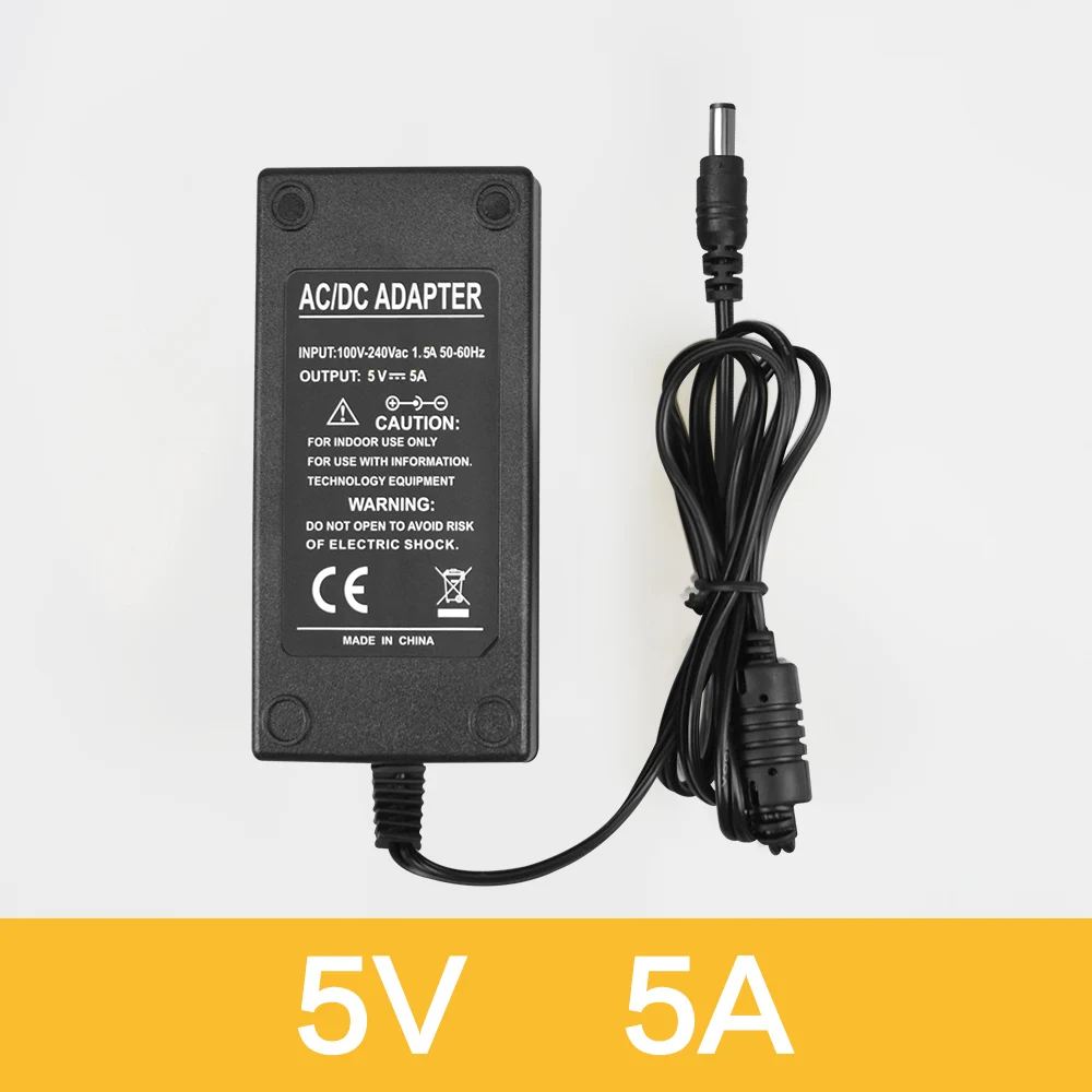 Светодиодные ленты Питание ЕС Plug 5 V DC 12 V 3A 24 V 5A 2A 1A Мощность адаптер переменного тока 220 V трансформатор для Светодиодный свет ленты лампы - Испускаемый цвет: 5V 5A