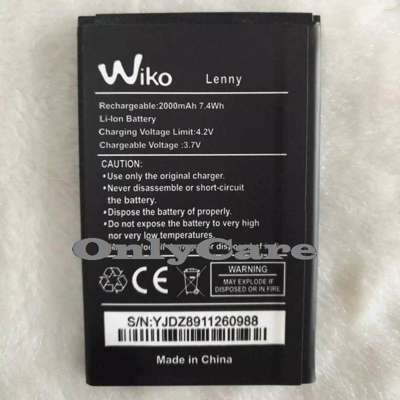 Wiko Lenny 2000mAh Mobile Replacement Li-ion Polymer Battery Bateria for Batterie Accumulator | Мобильные телефоны и