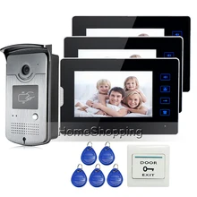 Apartment 7 LCD Color Touch Screen Video font b Door b font Phone Intercom Kit 3