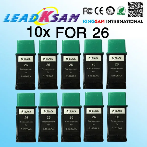 Buy 10x black ink cartridges compatible for hp26 51626A DeskJet 200/320/340/400