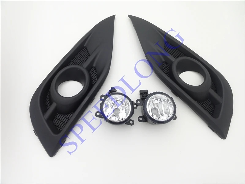 1 Set front bumper fog lights + fog lamp covers trim bezels kits for