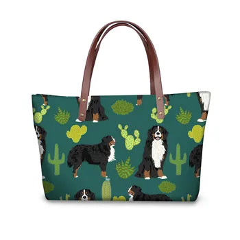 

ThiKin Women Handbags Set Bernese Mountain Dog Printing Shopping Crossbody Bags 3D Drawstring Bags Purse Travel Beach Pouch