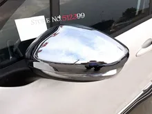 2Pcs/ ABS Chrome Accessories Car Door Side Rear View Wing Mirror Rain Visor Cover Trim For Peugeot 2008 2014 2015 2016 2017