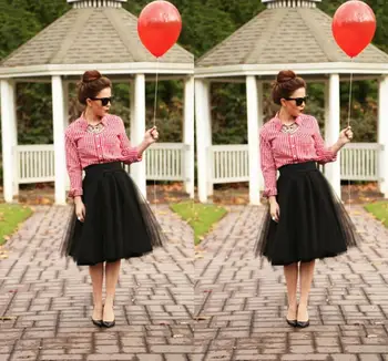 

New Arrival Black Skirts custom fashion Knee Length Tulle Cheap Women Clothing Tutu Tulle Skirts simple elegant
