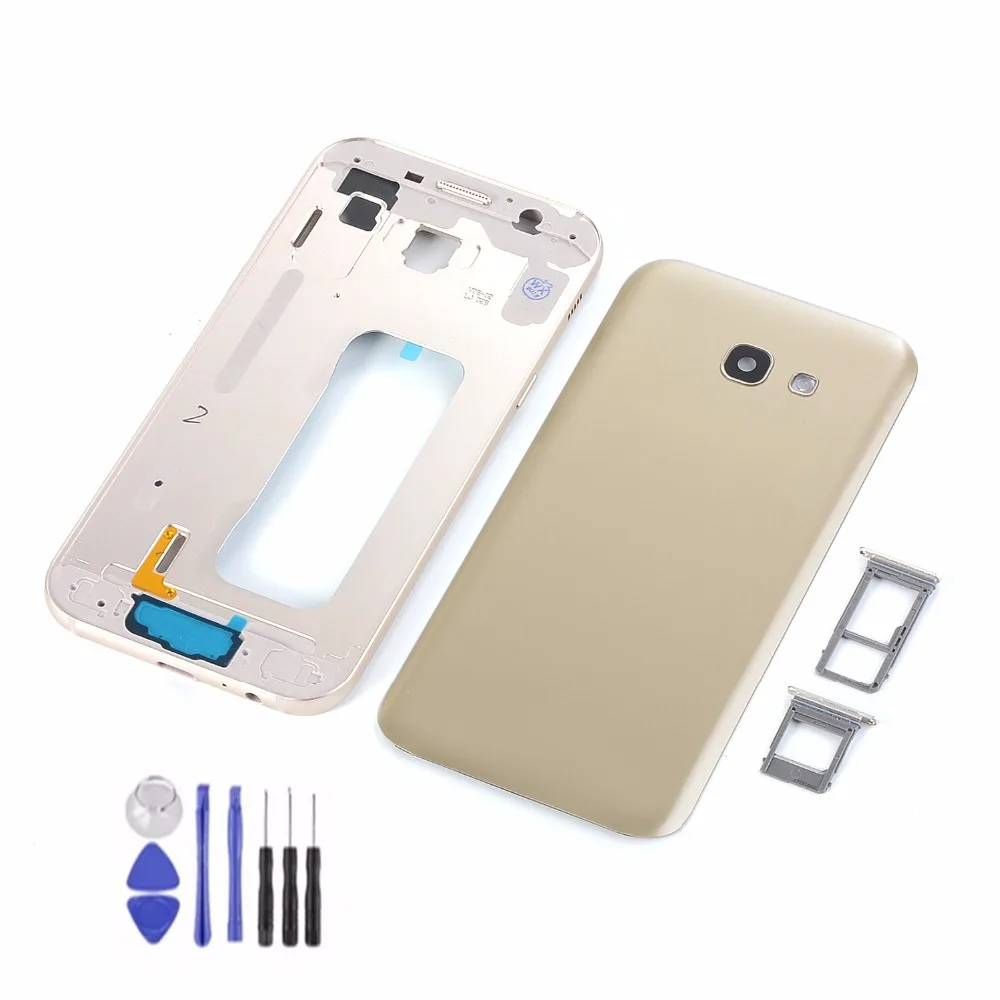 Для Samsung Galaxy A5 2017 A520 A520F корпус металлический Lcd средняя рамка + батарея Задняя