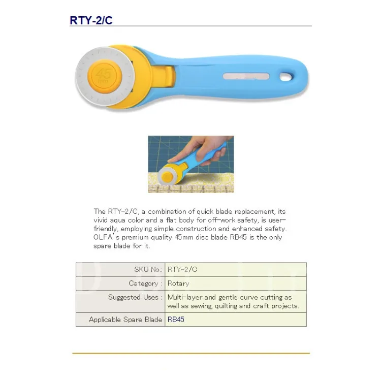 Большая Акция! Airlfa бренд для оригинального OLFA 45 мм роторный резак RTY-2/C, очень хорошего качества резки кожи, бумаги