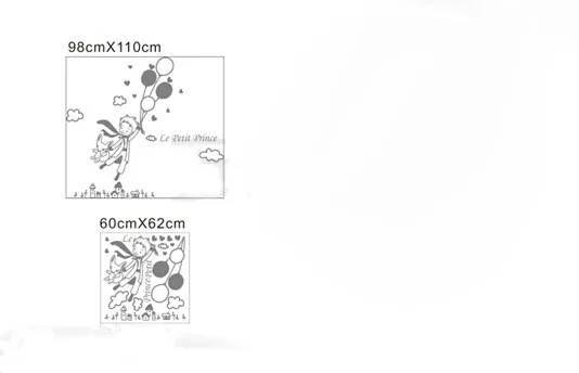 Милые Креативные Большие размеры 98x110 см для детской комнаты Маленький принц и лиса, съемные настенные наклейки, украшение дома# T034