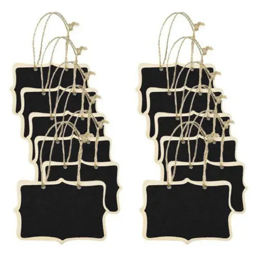 10PCS Mini Wooden Blackboard Chalkboard Message Wedding Party Label Table Decor