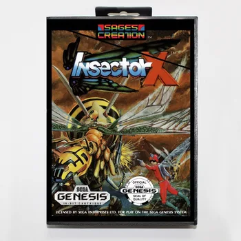 

16 bit Sega MD game Cartridge with Retail box - Insector-X game cart for Megadrive for Genesis system