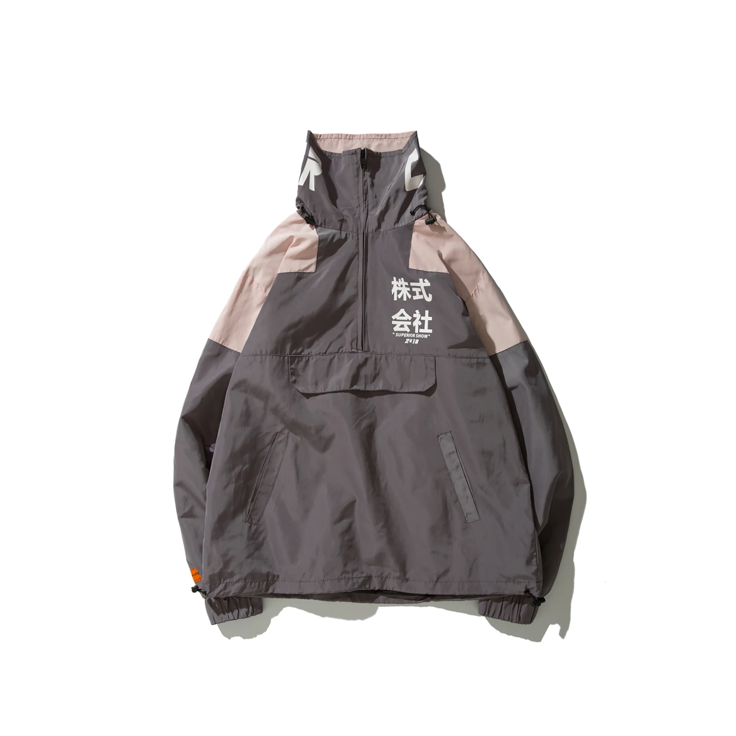 Японская уличная одежда, мужская куртка, осенняя повседневная спортивная одежда в стиле хип-хоп, винтажный бренд, куртка для ветряной погоды - Цвет: Серый