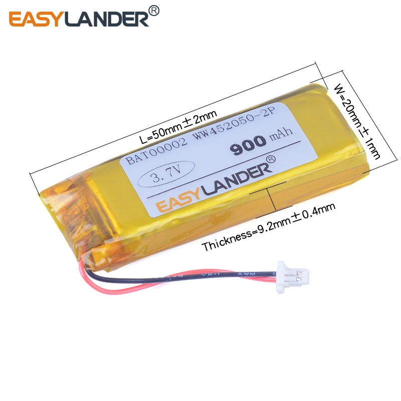 3,7 V 4,2 V 900mAh Подробная информация о аккумуляторе для Cardo G4 G9 G9x Scala Rider G4 Scala Rider G9 Scala Rider G9x 452050X2 WW452050-1S2P