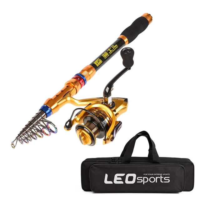 LEO Portable Fishing Rod Reel Combos Full Kit 1.8/2.1/2.4/2.7/3M