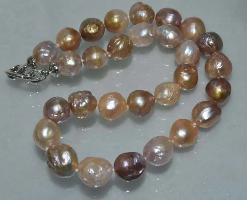 

Hot selling free shipping*****GORGEOUS! Natural Rare multicolor 15mm Kasumi Pearl Necklace