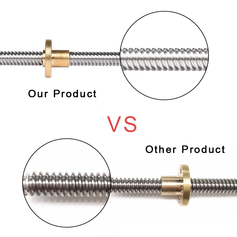 T8 ходового винта 300/330/350/380/400/500 мм Трапецеидальный направляющий винт шаговый двигатель+ защита от люфта гайка 8 мм с резьбой 8 мм для 3D-принтеры