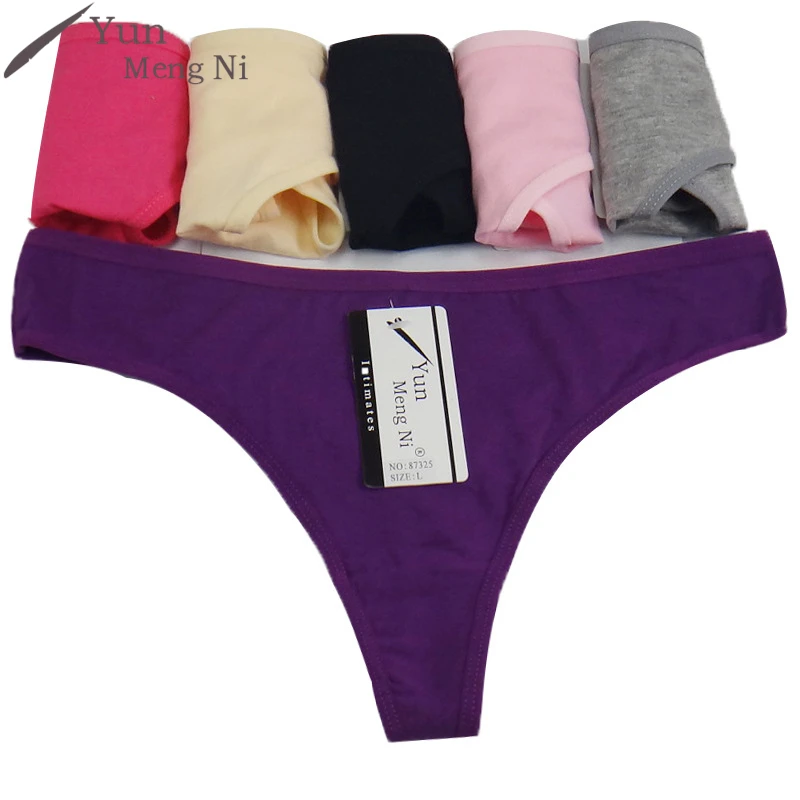 

Yun Meng Ni Women G-string Thongs Brand Cotton XXXXXXL Woman Underpants Underwear Lady Panties Sexy V-String T Back Bragas 87325