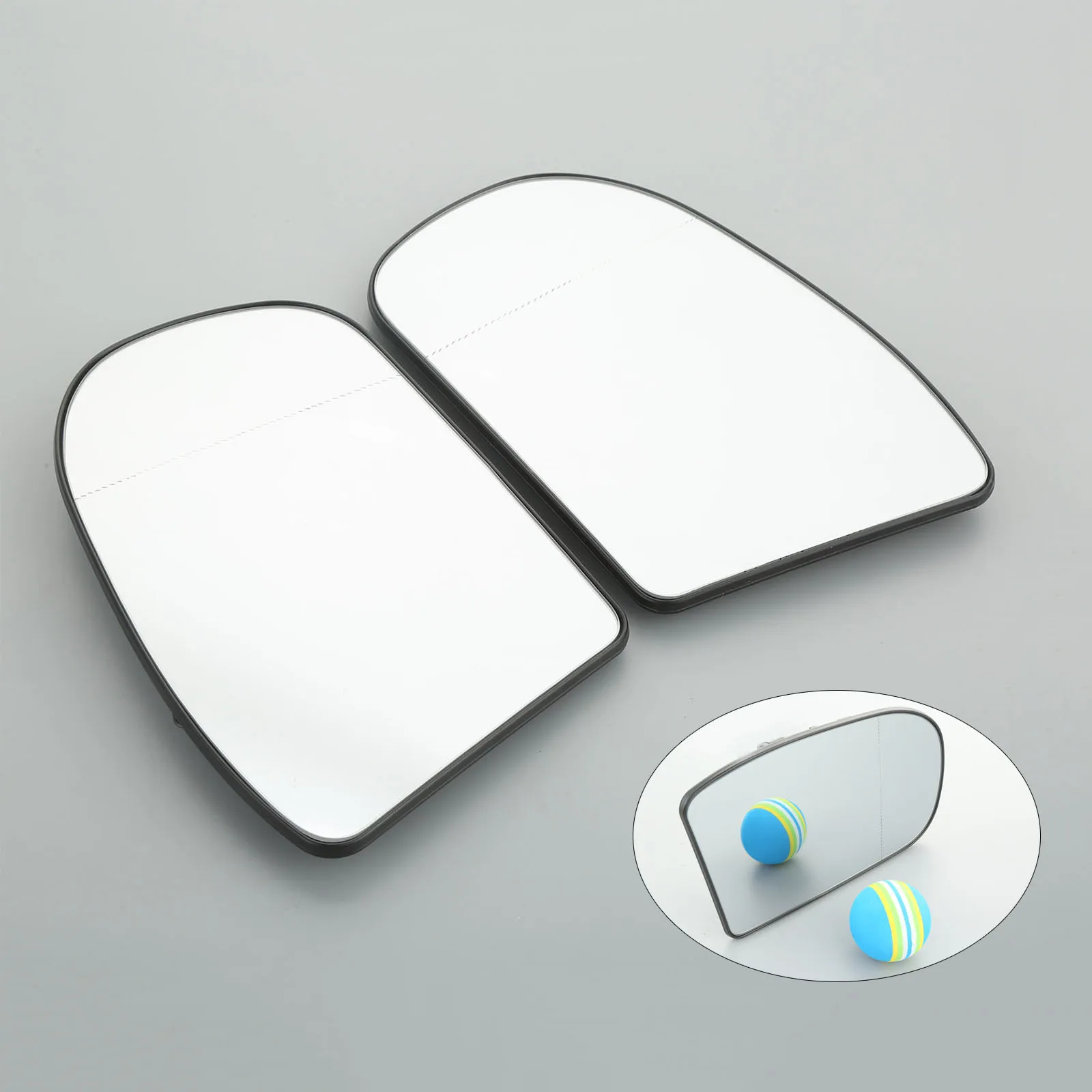 Yetaha 2Pcs Left Right Side Mirror Glass Heated Door Wide Angle For