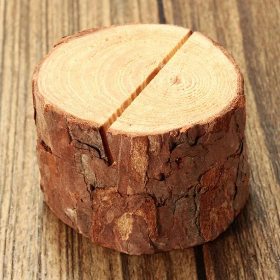

10Pcs Tree Stump Lovely Message Notes Mini Card Office Wood Clip Folder Photo
