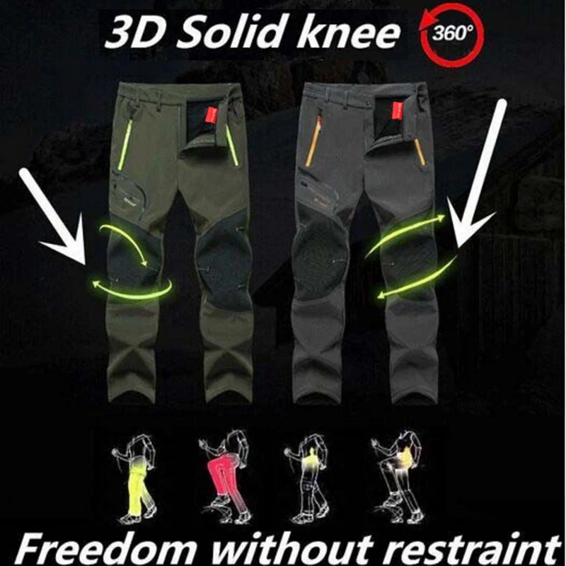 Buy 6XL Camping Trekking Hiking Climbing Skiing Fishing Winter Waterproof Pants Men Fleece Outdoor Softshell Trousers Oversized Hot