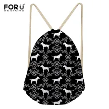 FORUDESIGNS Bull Terrier классический модный рюкзак для девочек с принтом животных Женская дорожная сумка Mochila мужские сумки на шнурке