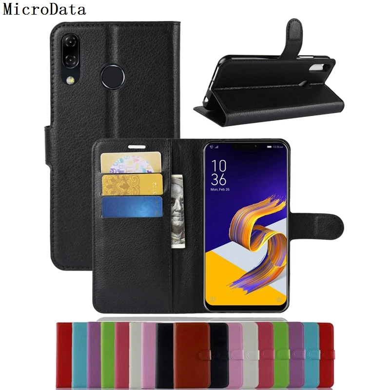 MicroData роскошный флип-кейс из искусственной кожи для Asus Zenfone 5 2018 ZE620KL X00QD кошелек