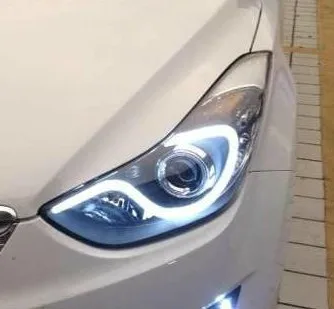 

Pack of 2 Popular Light Bar Headlights with Q 5 Double Lens Very Beautiful for Hyundai Elantra 2012-2013'