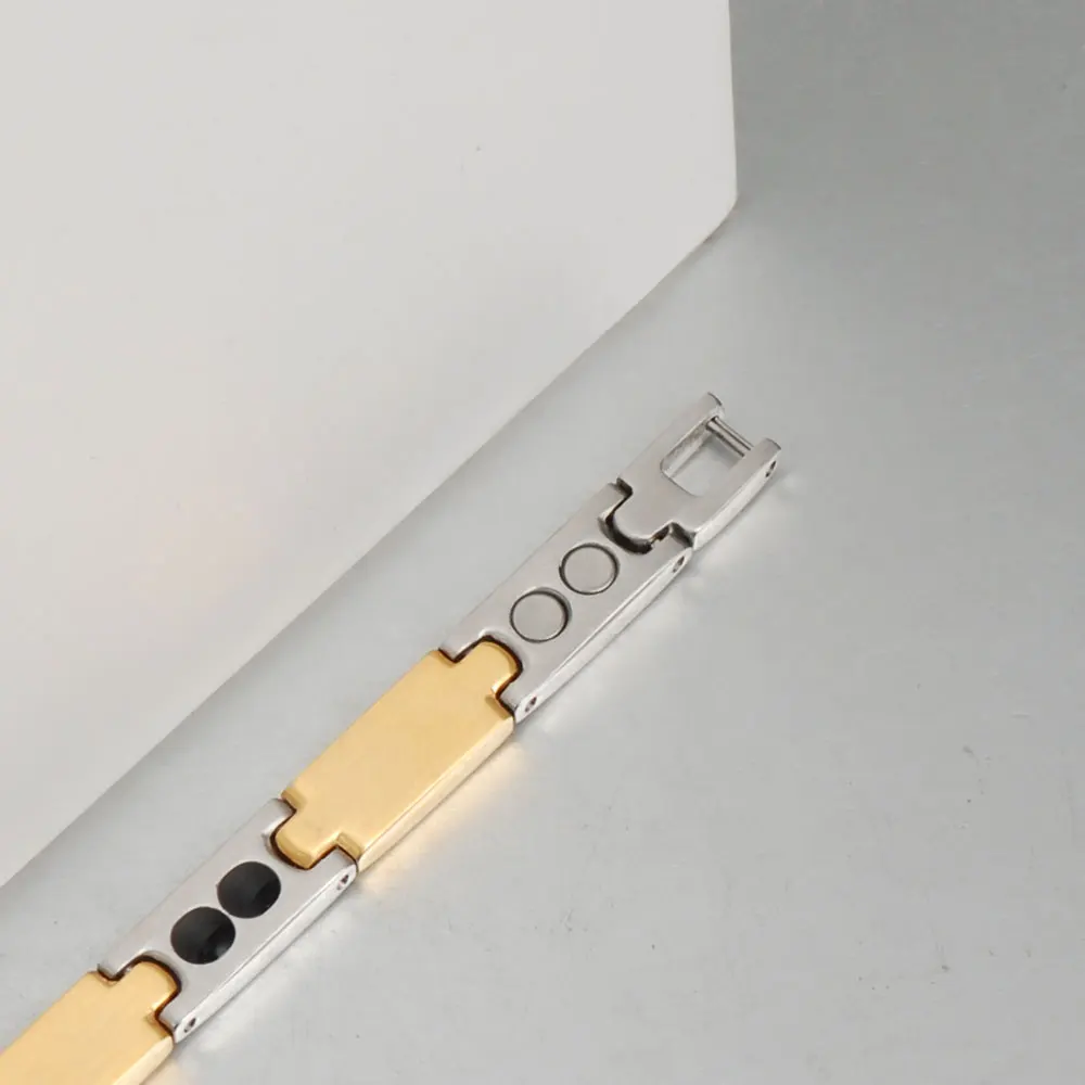 Wollet ювелирные изделия золото 316 нержавеющая сталь браслет для женщин мужчин здоровый био из магнетита Германия Турмалин ион Инфракрасный