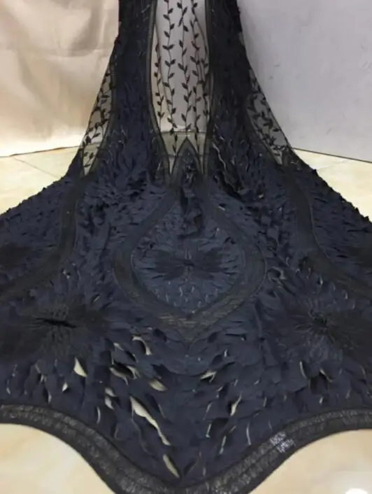 

Embroidered Net Fabric with beads With super Quality Sat-11.1403 African Tulle Lace Fabric For party Dress
