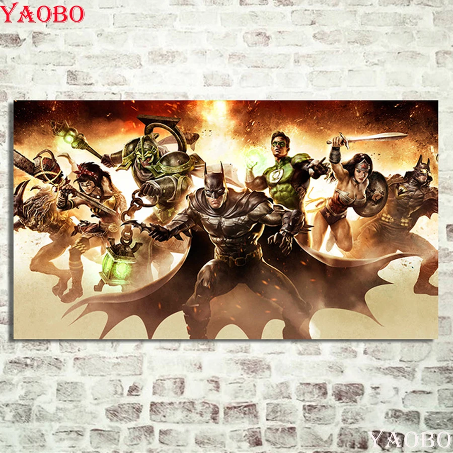 

5d square round diamond embroidery Infinite Crisis Batman Superhero Diy diamond painting bu numbers diamond Mosaic Rhinestone