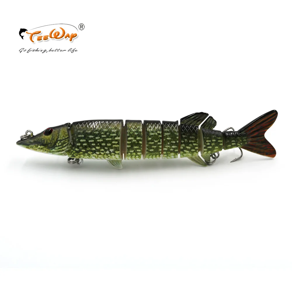 

1Pcs Lifelike Fishing Lure 8-segement Isca Artificial Pike Lure Muskie Fishing Lures 12.5cm 20g Swimbait Crankbait Hard Bait