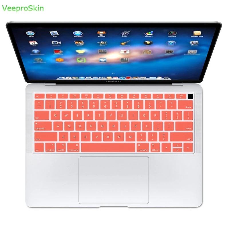 Чехол для клавиатуры Macbook Air 13 выпуска A1932 защитный крем для клавиатуры Силиконовое английское покрытие для клавиатуры - Цвет: Grapefruit Red