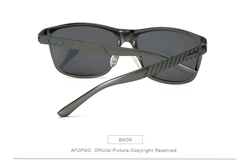 AFOFOO Aluminum Magnesium Mens Polarized Sunglasses Brand Design Square Men Driving Sun glasses Male UV400 Shades Eyewear