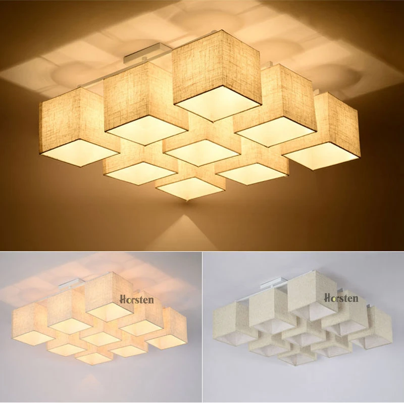 Horsten Nordic European Simple Fabric Ceiling Lights 469 Heads Bedroom Ceiling Lamp Modern Living Room Ceiling Light (7)