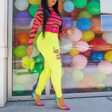 Neon Color High Waist Jeans Woman Skinny Ripped Denim Pants Casual Sexy Hole Pencil Pants Neon Color High Waist Jeans Woman Skinny Ripped Denim Pants Casual Sexy Hole Pencil Pants