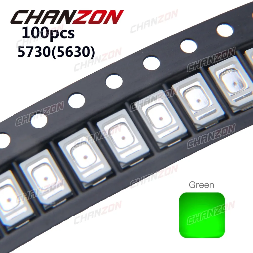 

100pcs LED SMD Chip 5730 5630 Green 0.2W 60mA DC 3V LED Light Emitting Diode Lamp 0.2 W Surface Mount SMT Beads Ultra Bright