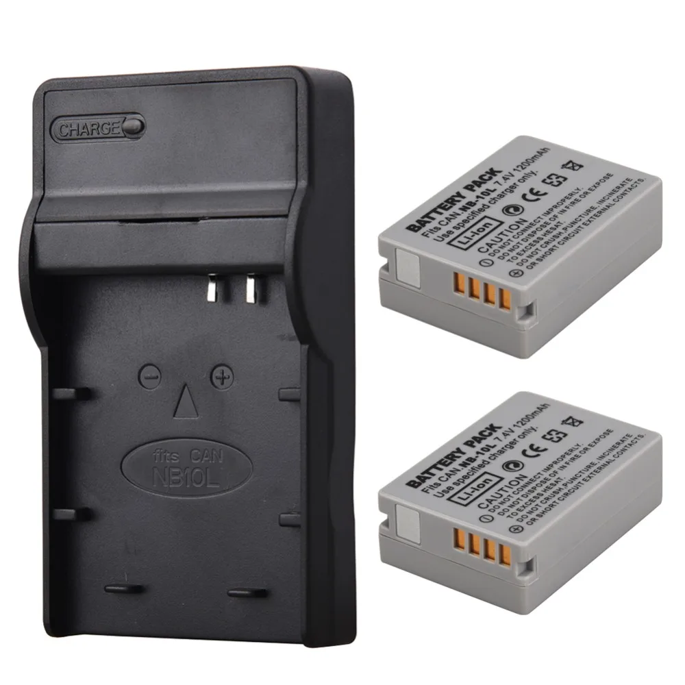 2pcs 1200mAh NB 10L NB10L NB 10L Camera Battery + Charger for Canon G1X