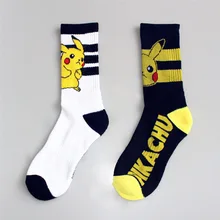 5 пар, популярные женские носки с героями мультфильмов, женские хлопковые короткие Носки с рисунком покемона, Толстые Махровые Носки с рисунком Пикачу, Meias Sox, повседневные носки meias