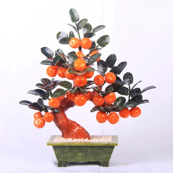 

Jade pot 28 small orange tree living room TV cabinet decoration Home Furnishing jewelry gift the most favorable auspices